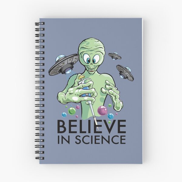 Item preview, Believe in Science - Alien Scientist with Pipette Cartoon and DNA molecules designed and sold by Zit-Zat-Zot.