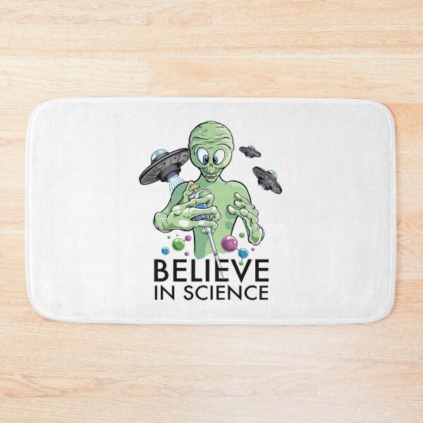 Item preview, Believe in Science - Alien Scientist with Pipette Cartoon and DNA molecules designed and sold by Zit-Zat-Zot.
