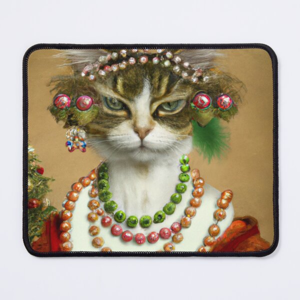 Item preview, Crazy, Kitty, Funny Royal Christmas, Pet Portrait, Royal Cat Paintings, Renaissance Pet King Portrait, Classic Pet Portrait, Print, Animal Wall Art designed and sold by RadRococo.