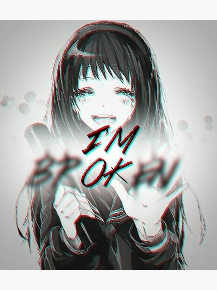 Digital art of an outrun style broken heart anime girl on Craiyon