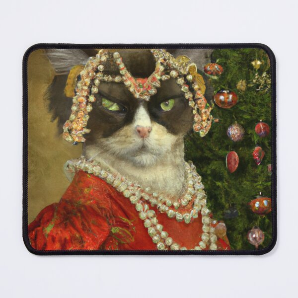 Item preview, Crazy, Kitty, Funny Royal Christmas, Pet Portrait, Royal Cat Paintings, Renaissance Pet King Portrait, Classic Pet Portrait, Print, Animal Wall Art designed and sold by RadRococo.