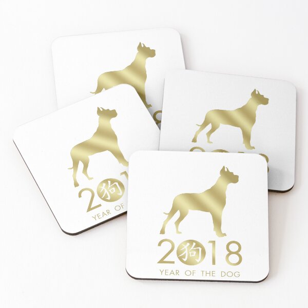 Item preview, Happy New Year of the dog 2018  - Great Dane designed and sold by k9printart.