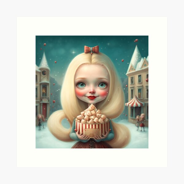Christmas sweet girl Art Print