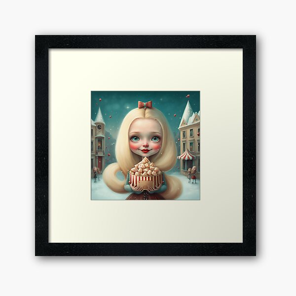 Christmas sweet girl Framed Art Print
