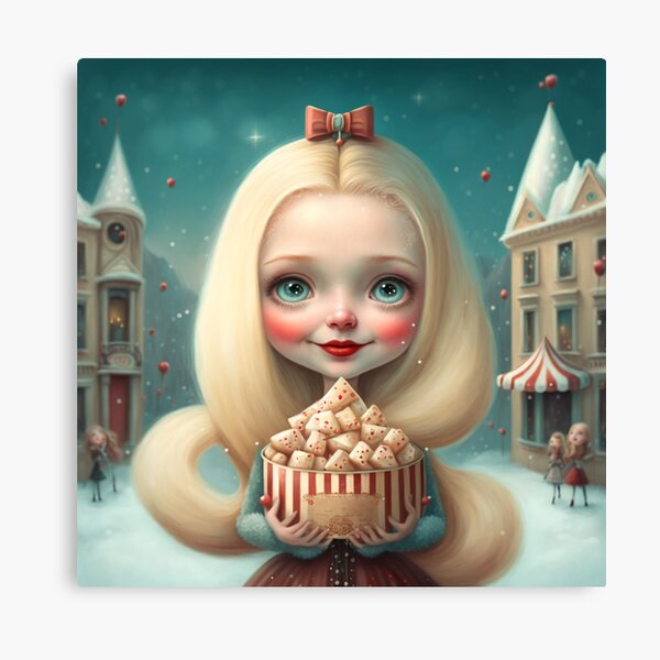 Christmas sweet girl Canvas Print