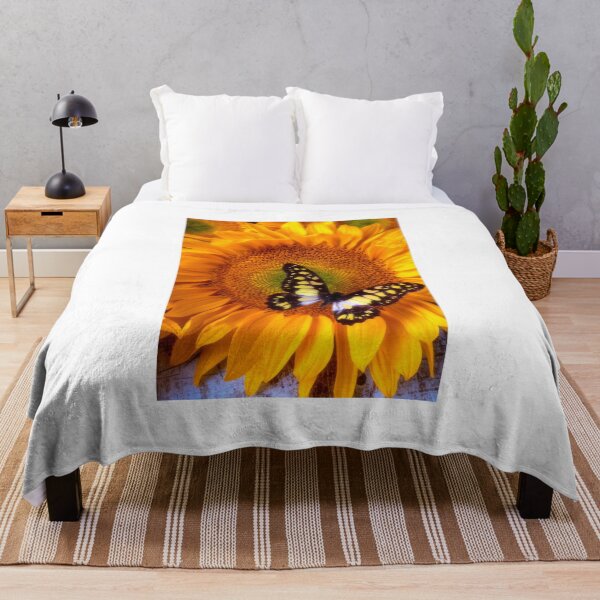 Item preview, Girasoles de jardín y mariposa amarilla designed and sold by Garry Gay.