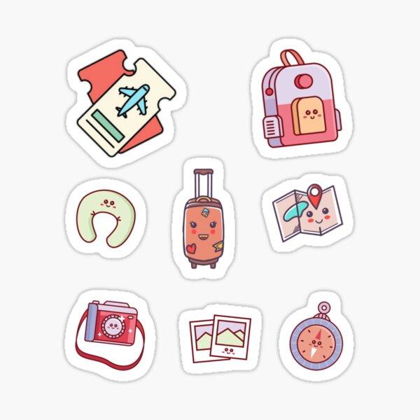 "travel sticker pack travelling set" Sticker for Sale by redakhatib ...