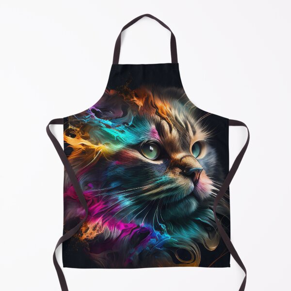 Item preview, Colourful Painted Cat - Contemporary Digital Art Canvas Print designed and sold by marcogolfo.