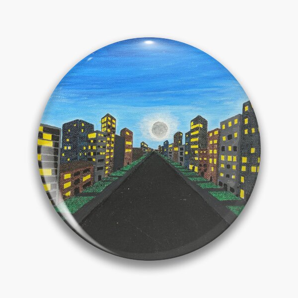 Item preview, night sky over city block painting designed and sold by K-MacDesigns.