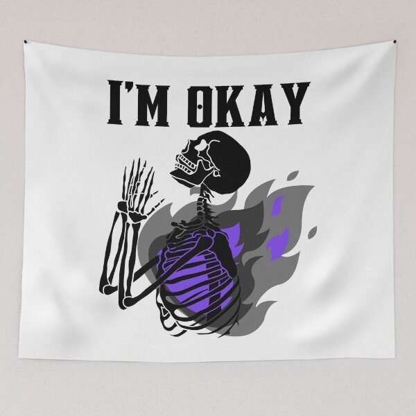Item preview, I'm okay. skeleton on fire designed and sold by RaRuDesign.