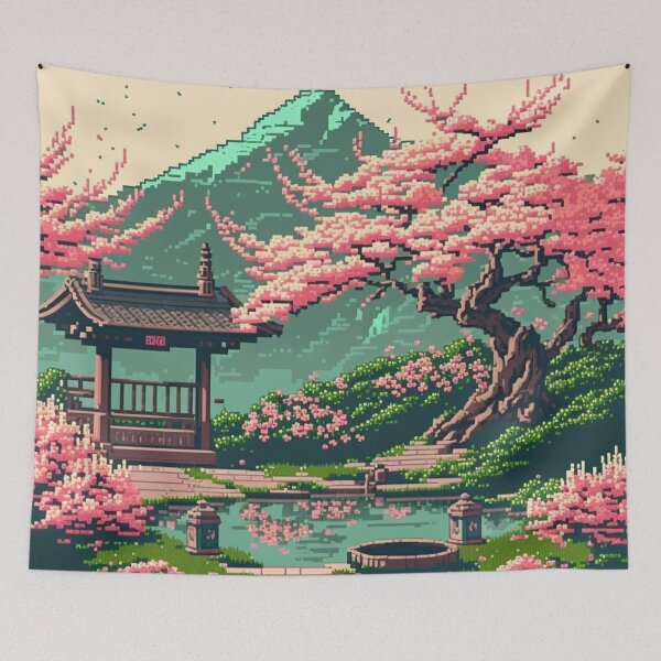 Item preview, Japanese Landscape Cherry Blossom designed and sold by trajeado14.