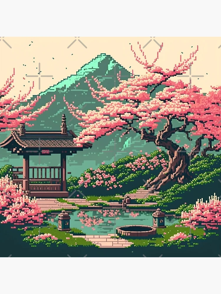 Impression sur toile for Sale avec l'œuvre « paysage japonais fleur de  cerisier » de l'artiste trajeado14