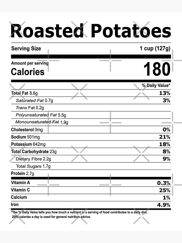 roasted-potatoes-nutrition-facts-label-poster-for-sale-by-foodfactintext-redbubble