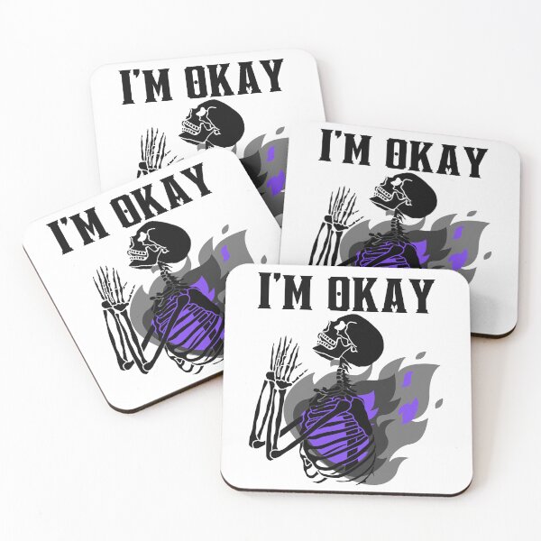 Item preview, I'm okay. skeleton on fire designed and sold by RaRuDesign.