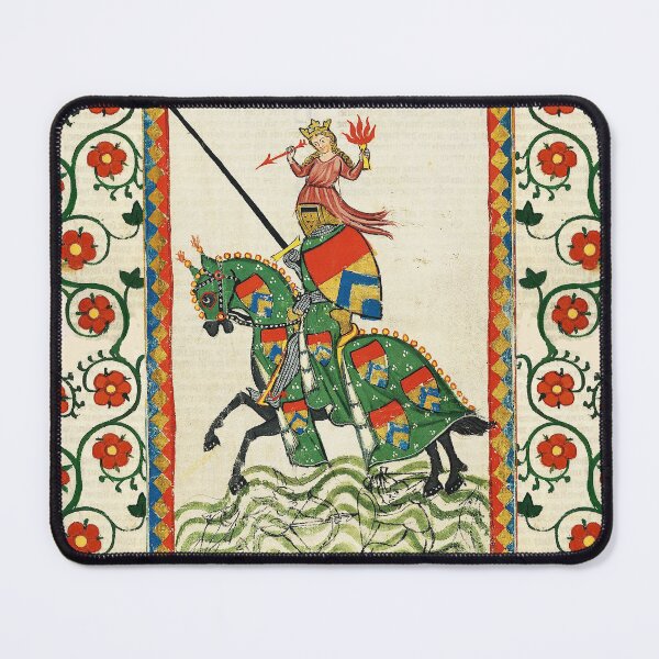 Item preview, MEDIEVAL KNIGHT HORSEBACK AND RED WILD ROSES designed and sold by BulganLumini.