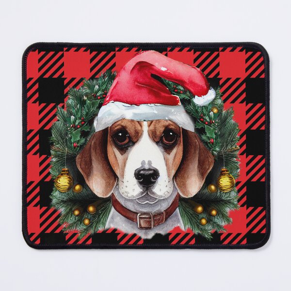 Item preview, Adorable Christmas Beagle in Plaid designed and sold by tearracreative.