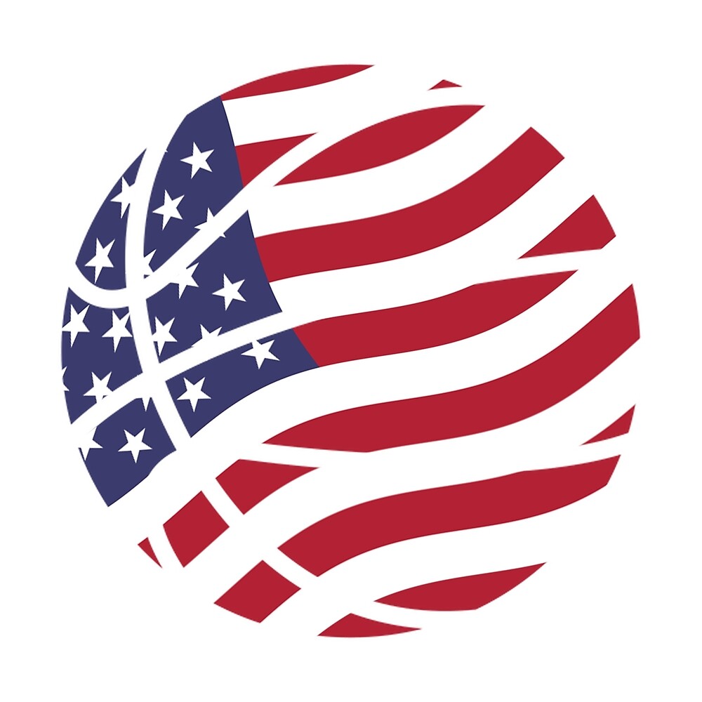 "American Flag + Basketball" by ll1designs Redbubble