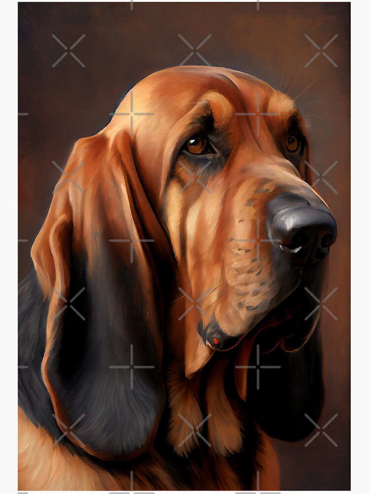 Bloodhound Oil Paint Art Board Print - Main Image
