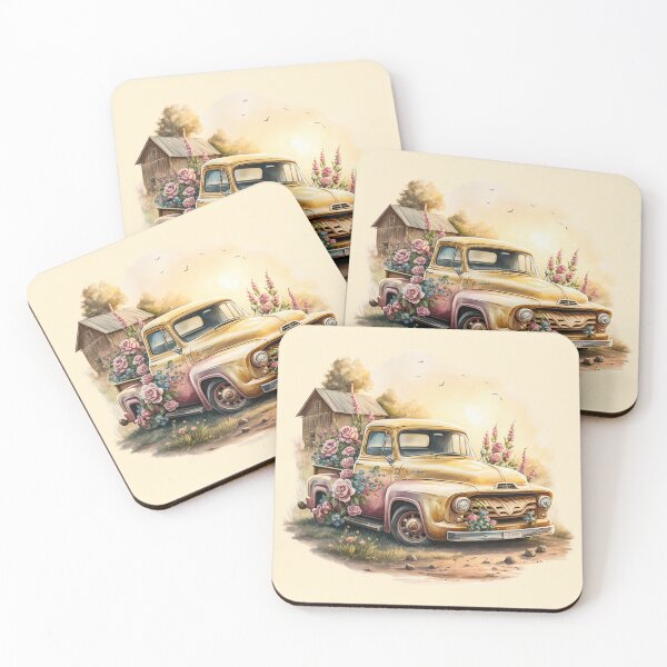 Item preview, Country Roses in a Yellow Farmhouse Truck designed and sold by cardinalhill.