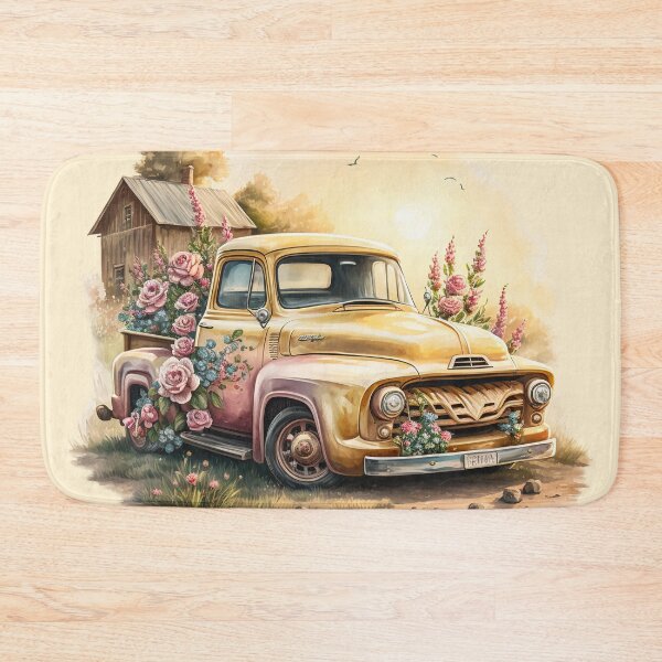 Item preview, Country Roses in a Yellow Farmhouse Truck designed and sold by cardinalhill.