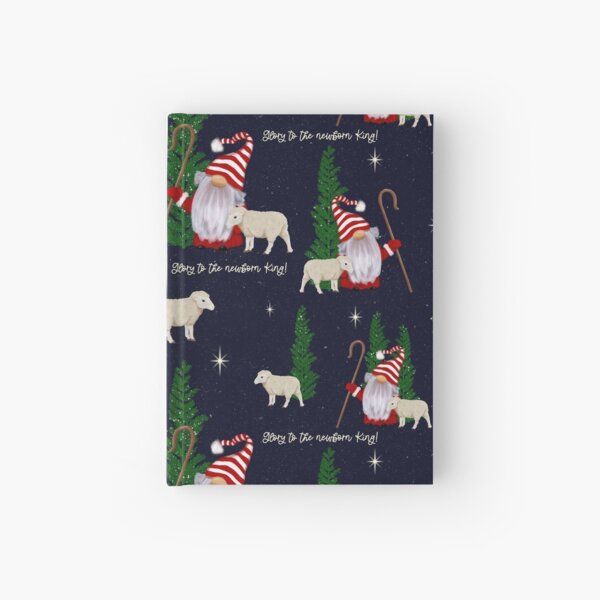 Christmas Shepherd Gnome Repeat Pattern Hardcover Journal