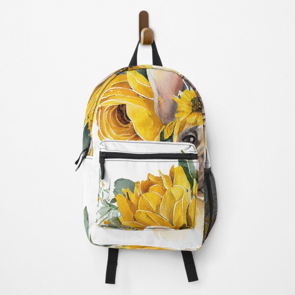 Item preview, Frenchie watercolor yellow flowers designed and sold by Ilze Lucero.