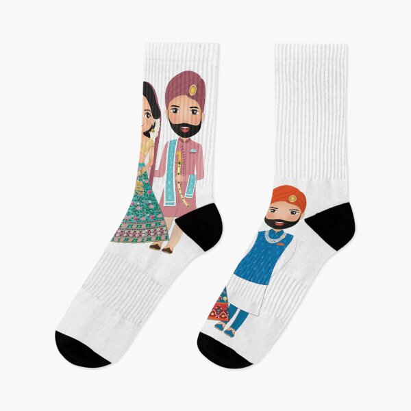 Item preview, Cute Indian cartoon wedding couple designed and sold by Sticker-Palace-.
