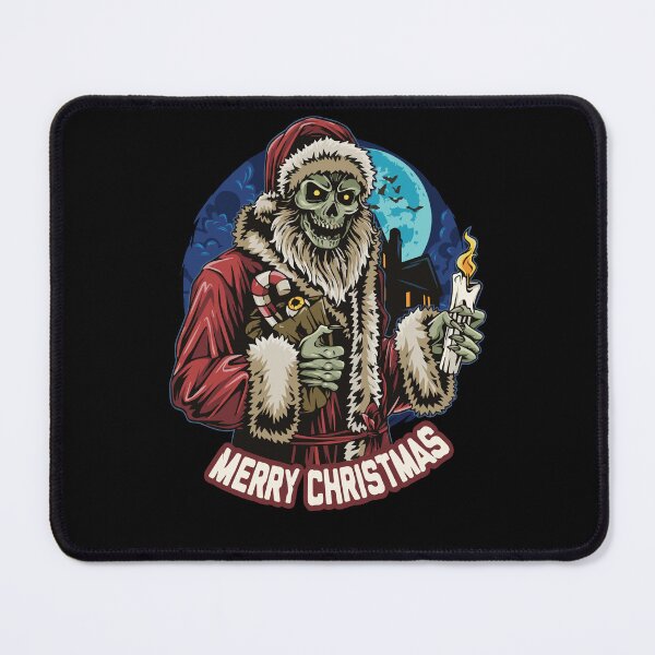 Item preview, Christmas santa claus skull zombie holding candle designed and sold by HichamMissiame.