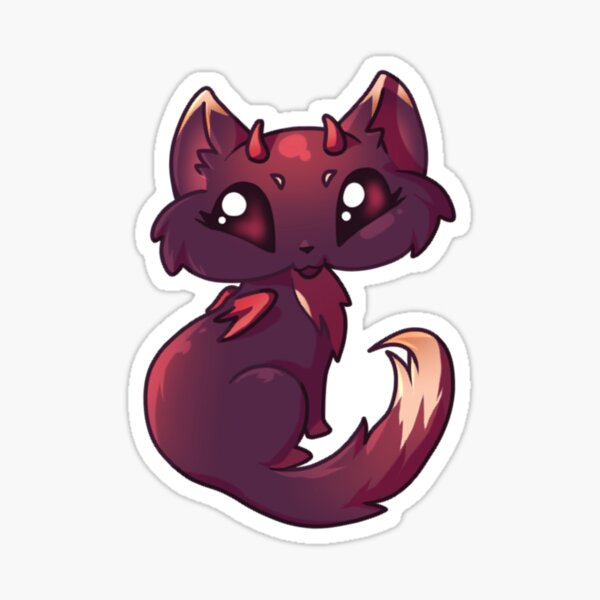 Chibi Devil Cat Stickers for Sale | Redbubble