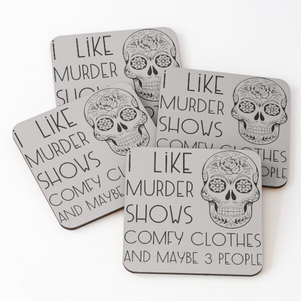 Aperçu de l'œuvre Women Novelty Shirt I Like Murder Shows Friends Horror Skull Tee Maybe 3 People Funny Graphic Comfy Casual Athletic Tops créée et vendue par Magic-Offers.