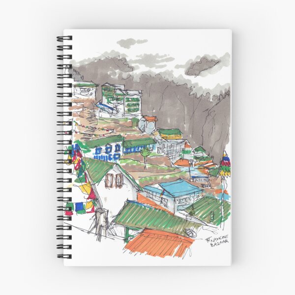 Item preview, Namche Bazaar - Everest Basecamp Trek Sketch designed and sold by Tom Napper Design.