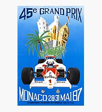 1987 Monaco Grand Prix Racing Poster Photographic Print