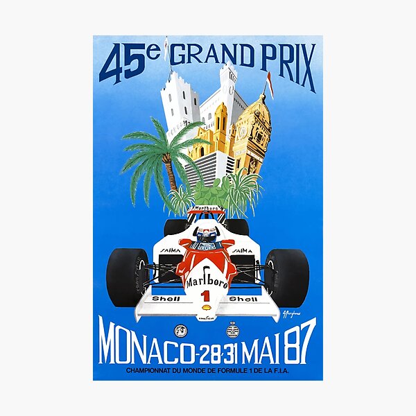 1987 Monaco Grand Prix Racing Affiche Impression photo
