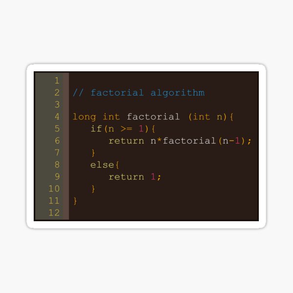 Aperçu de l'œuvre Algorithme factoriel - C créée et vendue par codeArt.