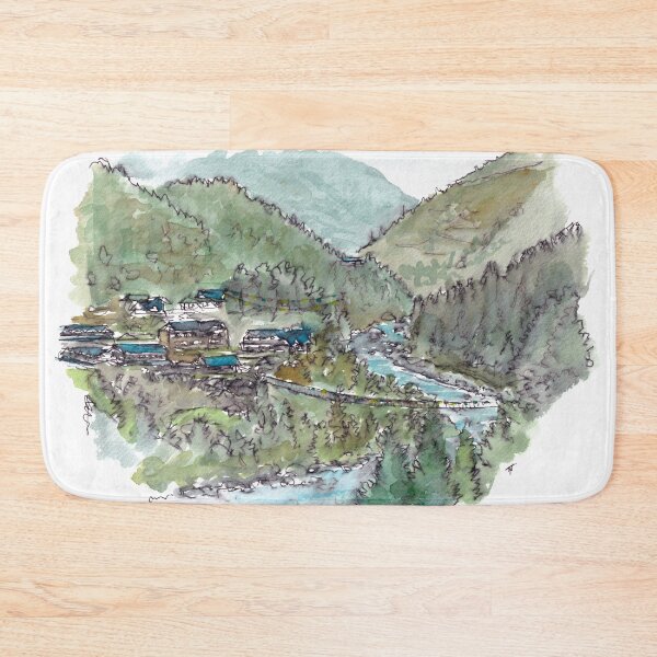 Item preview, Phakding - Nepal Watercolour designed and sold by Tom Napper Design.