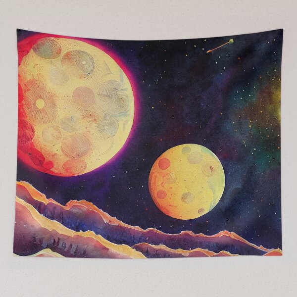 Item preview, Sister Moons on the Mountainside designed and sold by Red-Alien.