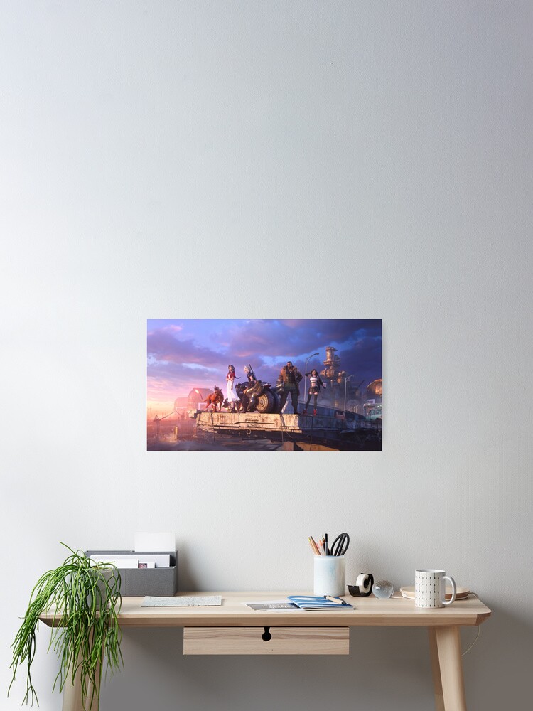 Thumbnail 2 of 3, Poster, Cloud, Aerith, Tifa, Barret, Red XIII - Ahead On Our Way [Remake] designed and sold by GlitchBob452.