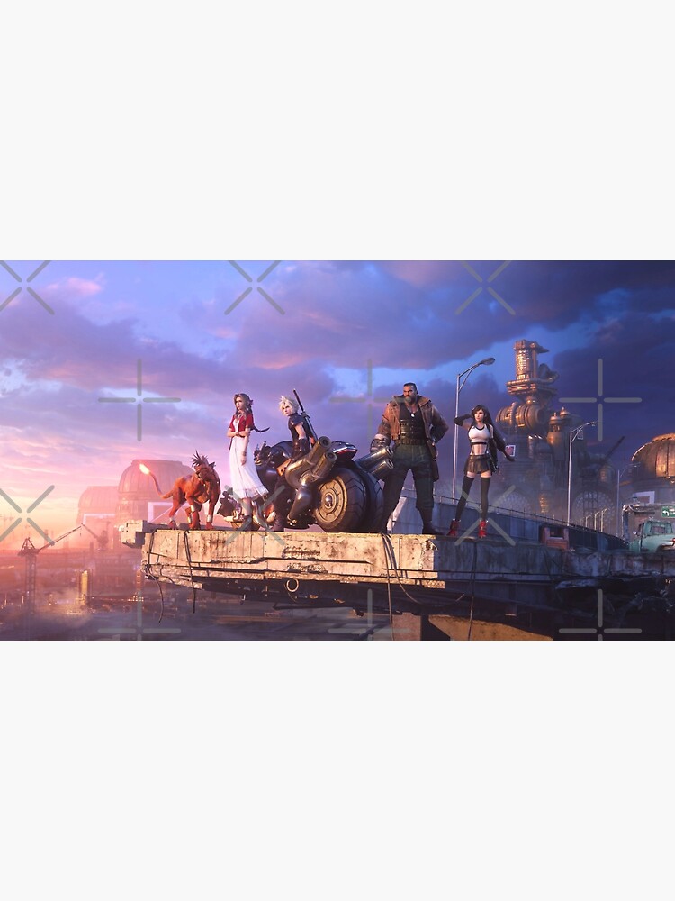 Thumbnail 3 of 3, Poster, Cloud, Aerith, Tifa, Barret, Red XIII - Ahead On Our Way [Remake] designed and sold by GlitchBob452.