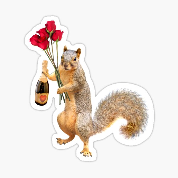 Item preview, Squirrel with Champagne and Roses  designed and sold by catsclips.