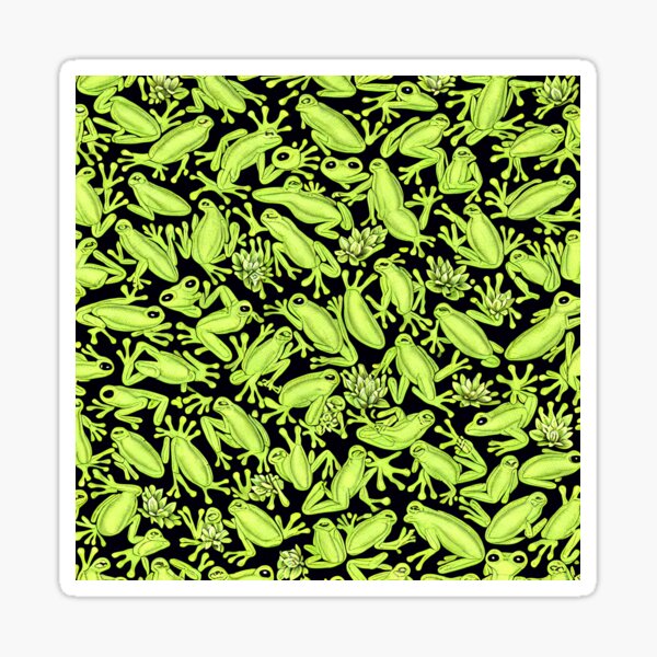 Item preview, Green Frogs on a blue background designed and sold by David-Howells.