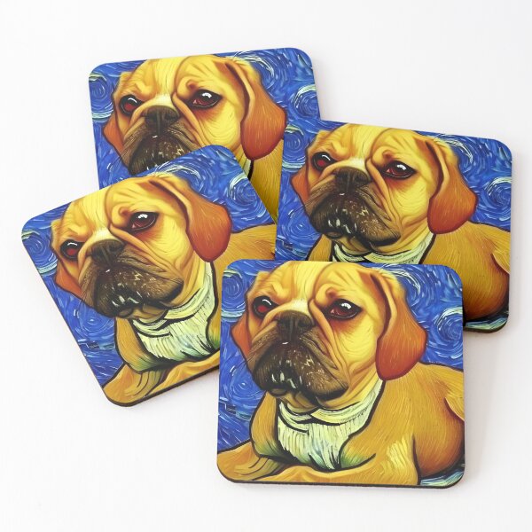 Item preview, Van Gogh Cute Dog Painting Inspired Starry Night designed and sold by StickerBird.