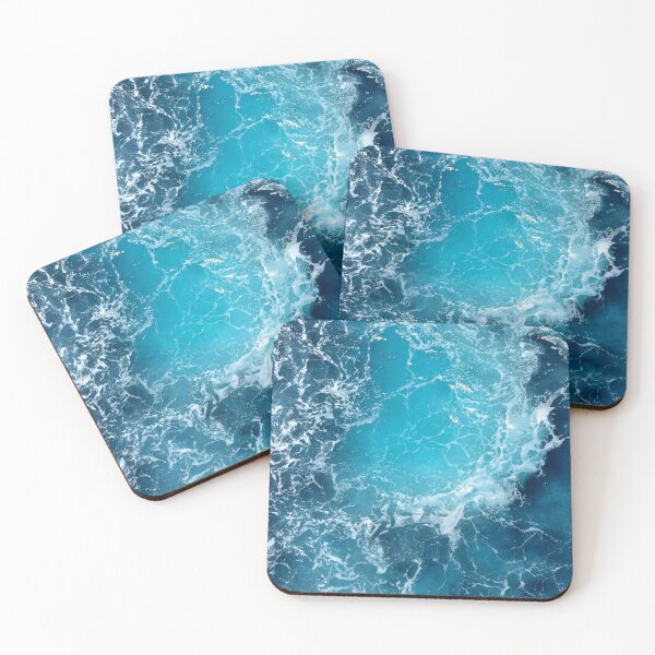 Item preview, rough turquoise blue ocean waves and foam designed and sold by motivationlife7.