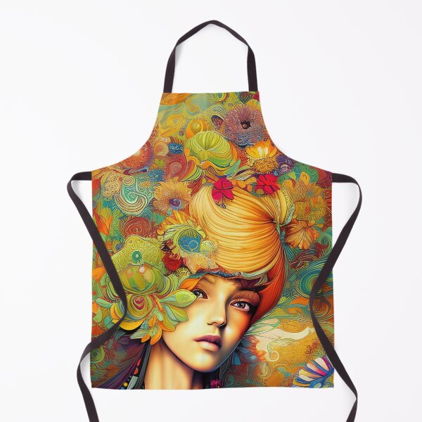 Aperçu de l'œuvre Floral ornamental girl portrait créée et vendue par 4Seasons.