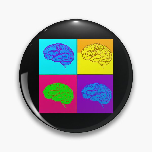 Item preview, Four Colorful Brains - Psychology, Neuroscience, Psych, Psychiatrist, Neuron, Dopamine, Serotonin, Mental Health, Mental Illness, Depression, Anxiety designed and sold by jadedscientist.