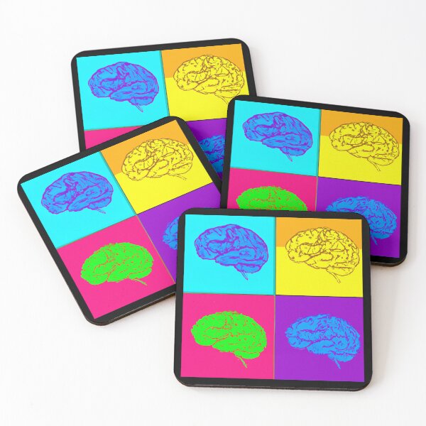 Item preview, Four Colorful Brains - Psychology, Neuroscience, Psych, Psychiatrist, Neuron, Dopamine, Serotonin, Mental Health, Mental Illness, Depression, Anxiety designed and sold by jadedscientist.