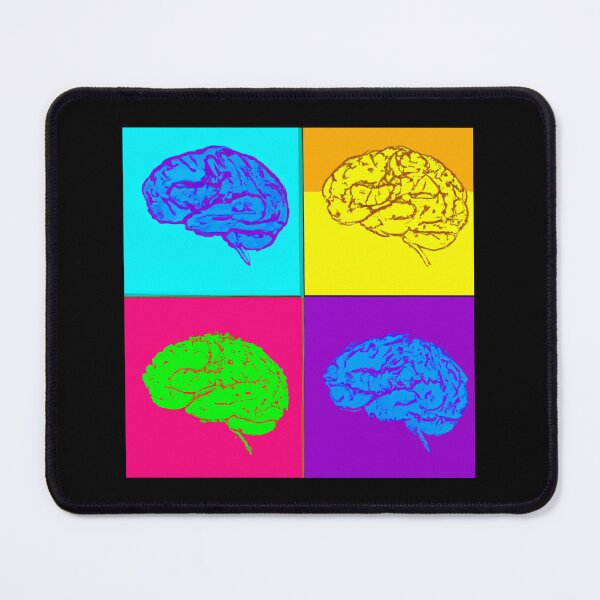 Item preview, Four Colorful Brains - Psychology, Neuroscience, Psych, Psychiatrist, Neuron, Dopamine, Serotonin, Mental Health, Mental Illness, Depression, Anxiety designed and sold by jadedscientist.