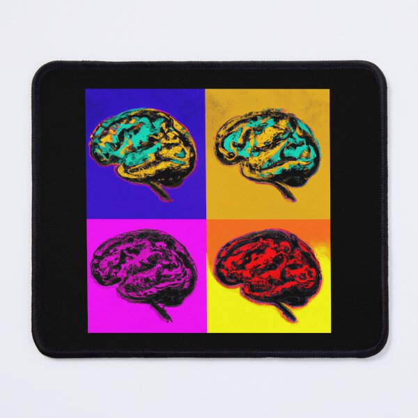 Item preview, Four Colorful Brains - Neuroscience, Psychology, Psych, Psychiatrist, Neuron, Dopamine, Serotonin, Mental Health, Mental Illness, Depression, Anxiety designed and sold by jadedscientist.