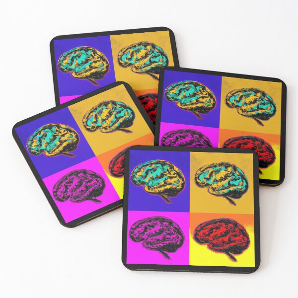 Item preview, Four Colorful Brains - Neuroscience, Psychology, Psych, Psychiatrist, Neuron, Dopamine, Serotonin, Mental Health, Mental Illness, Depression, Anxiety designed and sold by jadedscientist.
