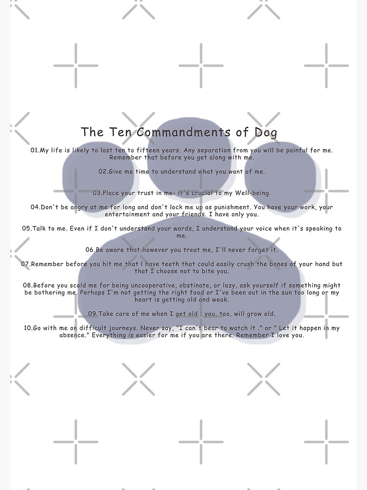 "The Ten Commandments of Dog Ownership - blue" Spiral Notebook for Sale