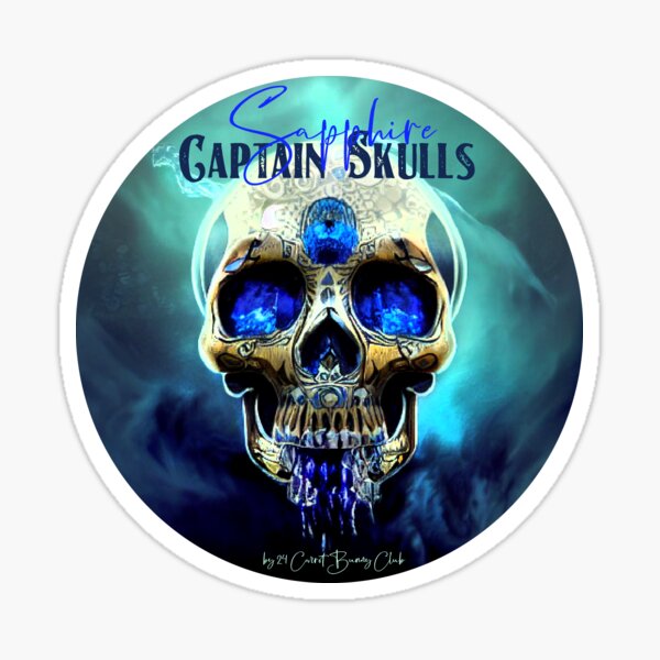 Sapphire Captain Skull Sticker